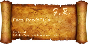 Fecz Rozália névjegykártya