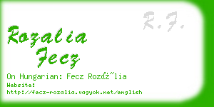 rozalia fecz business card